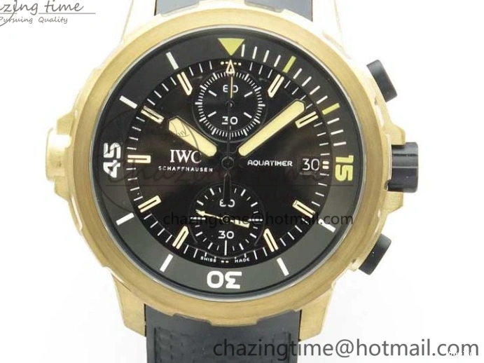MIROTIME 0125 Aquatimer Chrono IW379503 Bronzo Case V6F 1:1 Best Edition Black Dial on Rubber Strap A Popular 7103